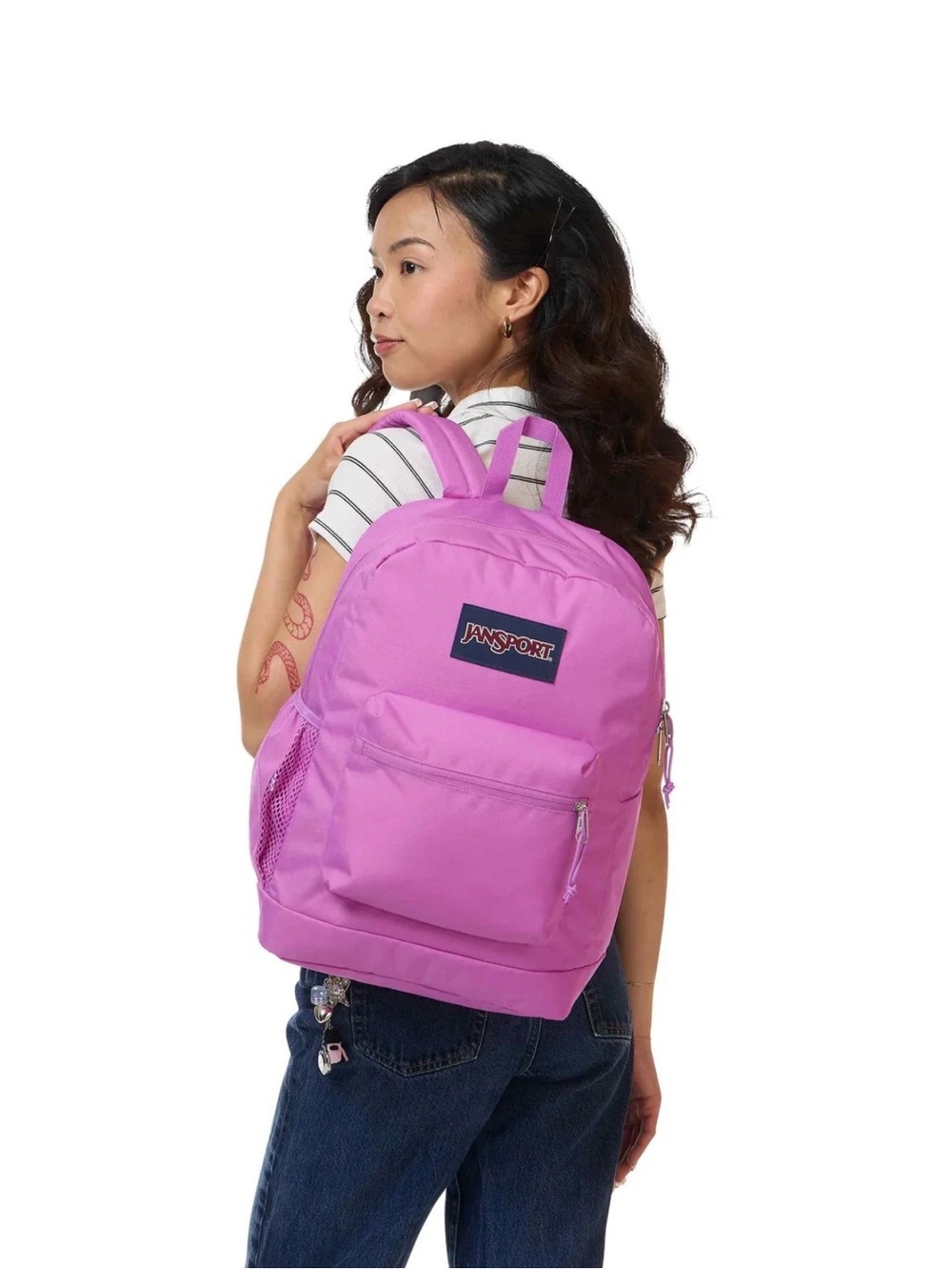 Jansport Cross Town Plus Everyday Backpack 17” in Digital Fuschia NWT